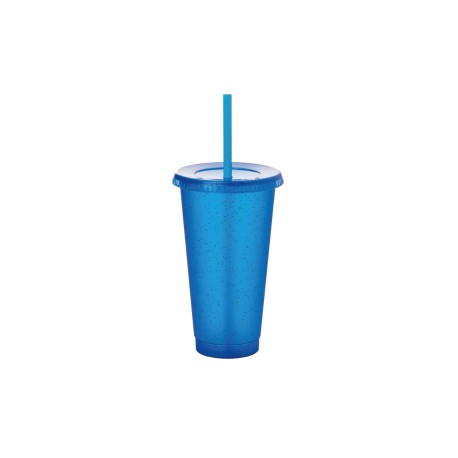 Vaso plástico con popote 709 ml